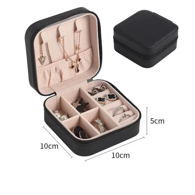 Jewelry Display Holder PU Jewelry Organizer Travel Jewelry Boxes Portable Jewelry Box Leather Storage organizador Earring Holder