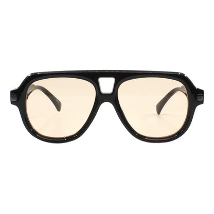 Modern Retro Fashion Sunglasses Unisex Thick Pilot Spring Hinge Frame UV400