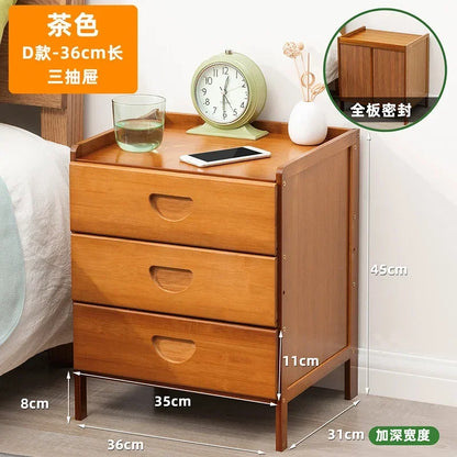 Bamboo Nightstands Bedside Tables with Open Storage Compartments Modern Side Table Easy To Assemble End Table for Bedroom