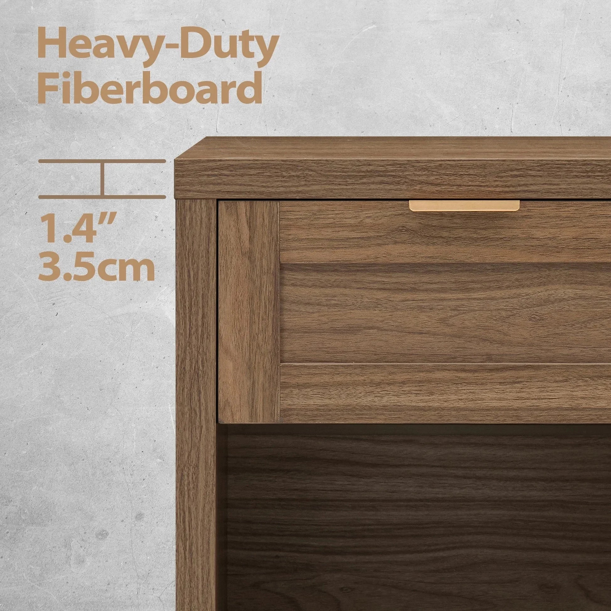 Nightstand with Drawers Farmhouse Nightstand Set of 2 Classic Walnut