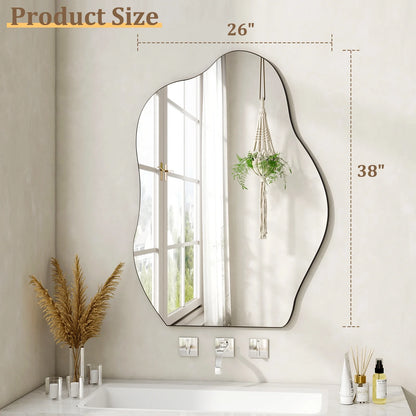 26"X38" Irregular Bathroom Wall Mirror Vanity Wall Mirror
